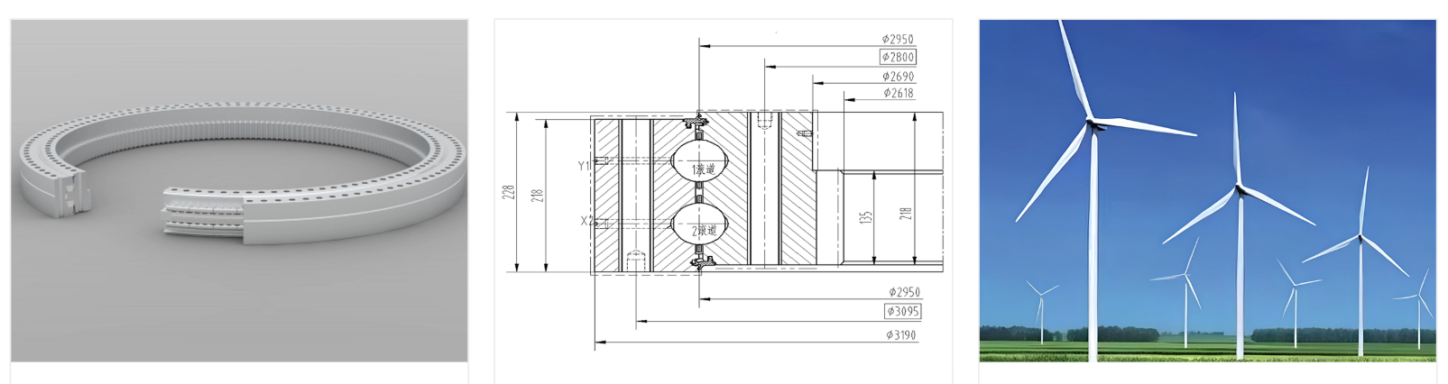 Slewing Ring for Wind Power 2MW Pitch Control B-14-60-2950E